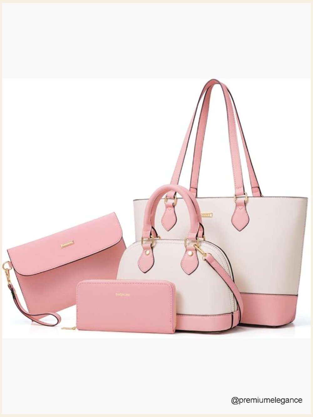 4-Piece Handbag Set with Tote Crossbody Shoulder Bags Wallet Gift Set